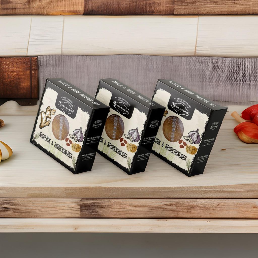 12 x Garlicmaster™ Knoflook & kruidensnijder inclusief knoflookpeller Paars