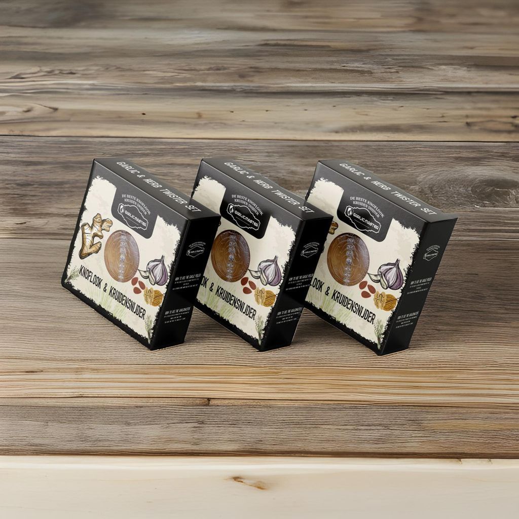 12 x Garlicmaster™ Knoflook & kruidensnijder inclusief knoflookpeller Blauw