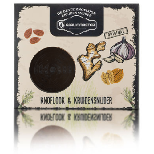 12 x Garlicmaster™ Knoflook & kruidensnijder inclusief knoflookpeller Zwart