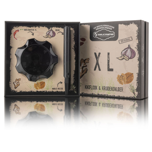 5 x Garlicmaster XL: Die geräumige Knoblauchpresse für jede Küche (Schwarz)