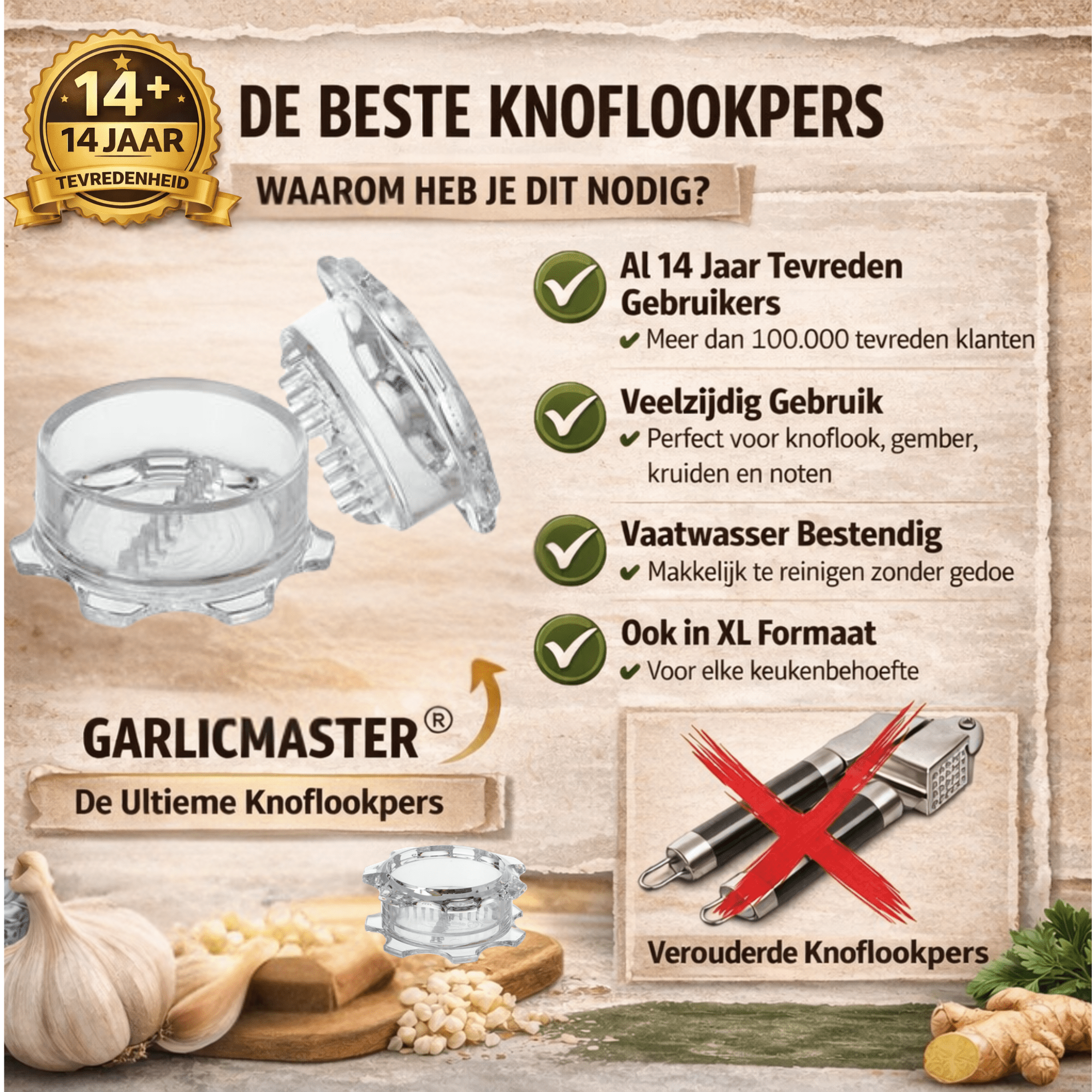 Knoflook & Kruiden Snijder Garlicmaster® - Garlicmaster.nl
